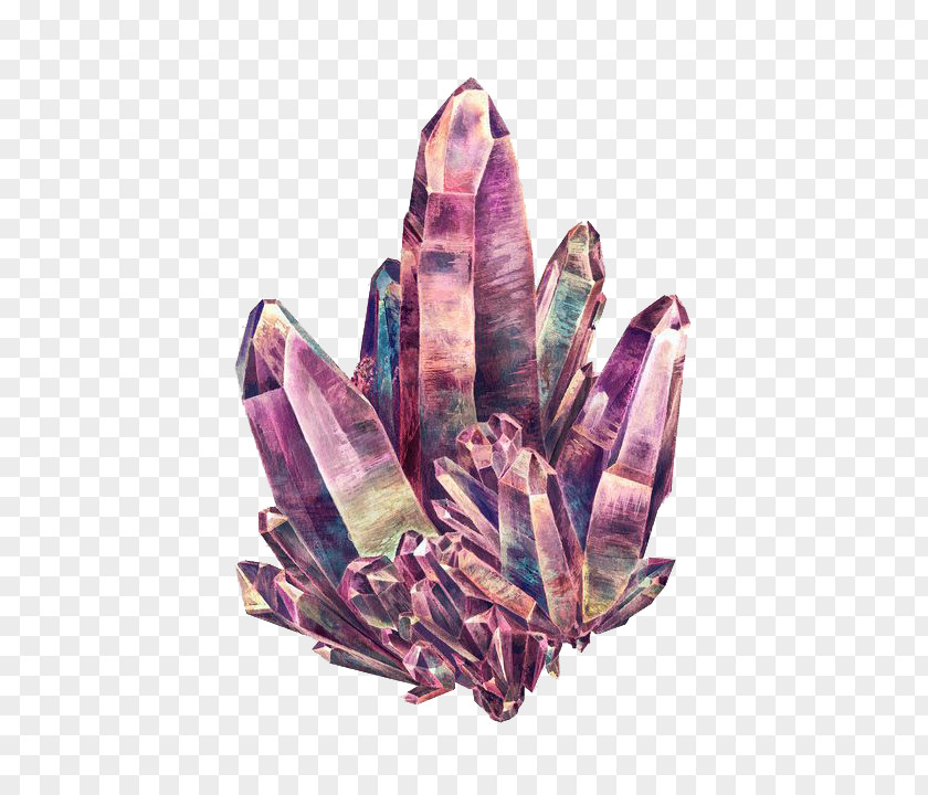 Diamond Decoration Pictures Watercolor Painting Crystal Mineral Rock PNG