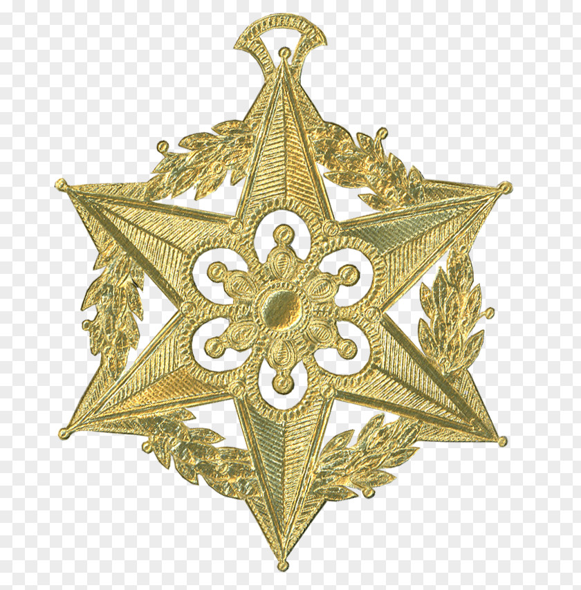 Gold Paper Dresden Christmas Ornament PNG