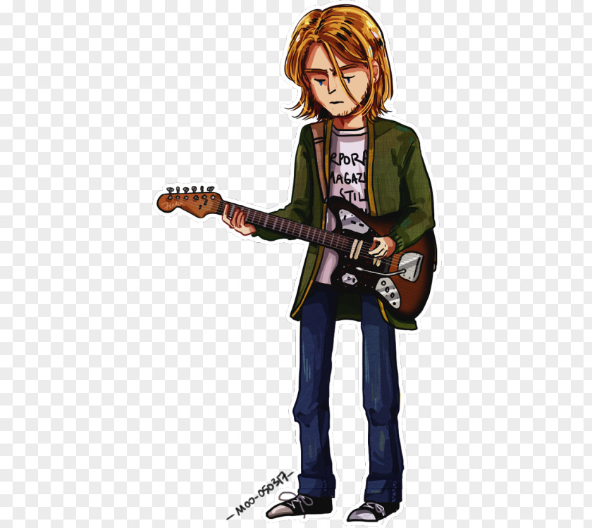 Kurt Cobain Sticker Guitarist Nirvana Fender Jaguar NOS Electric Guitar PNG