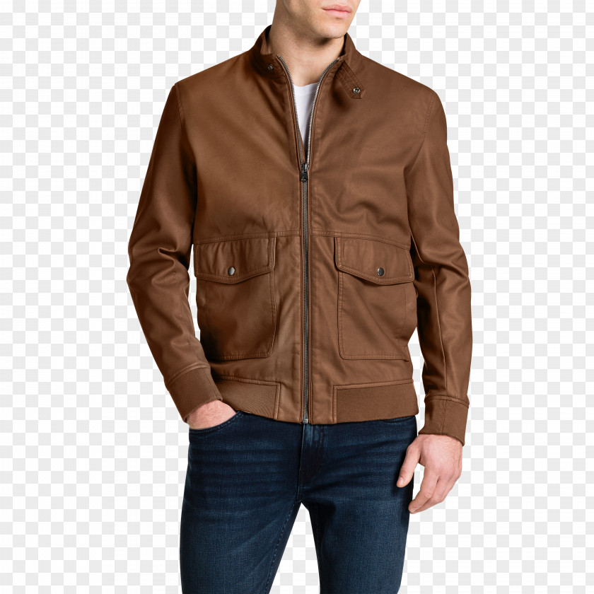 Suntan Leather Jacket Flight Clothing 0506147919 PNG