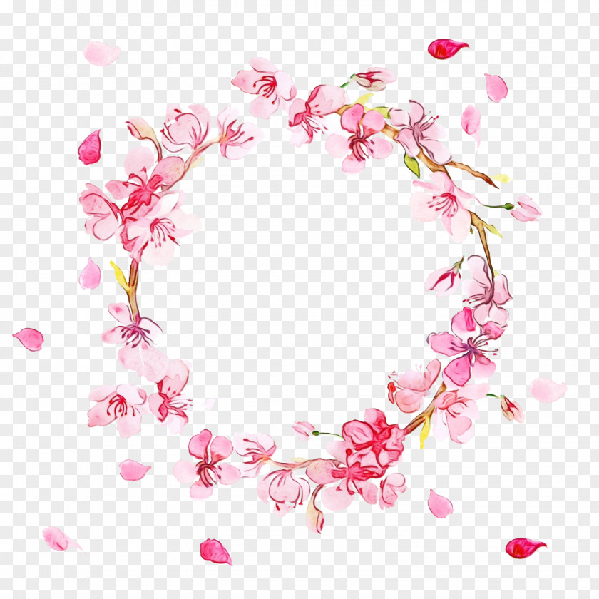 Blossom Petal Heart Pink Spring Font PNG