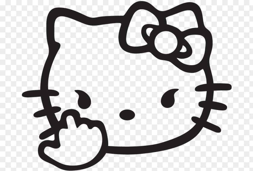 Finger Sticker Middle Hello Kitty Wall Decal Bumper PNG