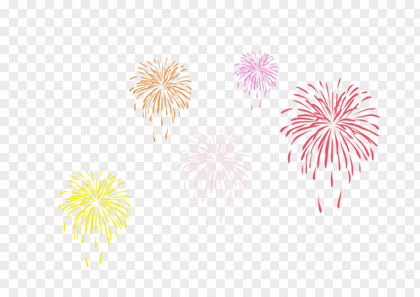 Fireworks Yellow Pink Line Event PNG