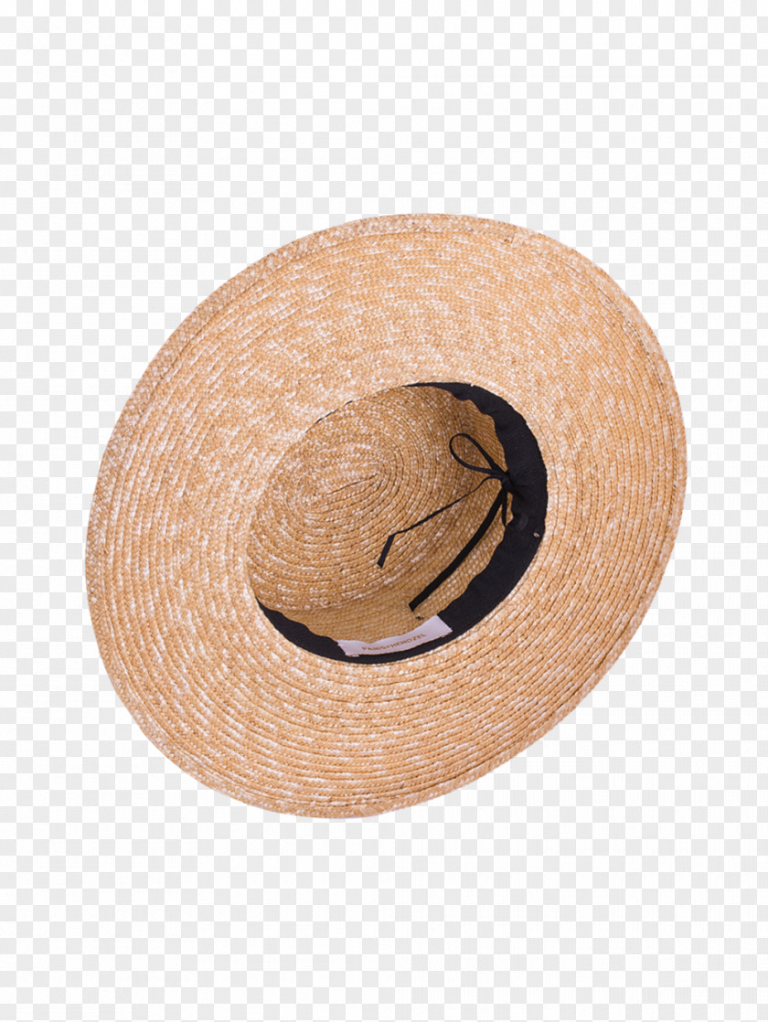 Hat Boater Straw Black Ribbon PNG