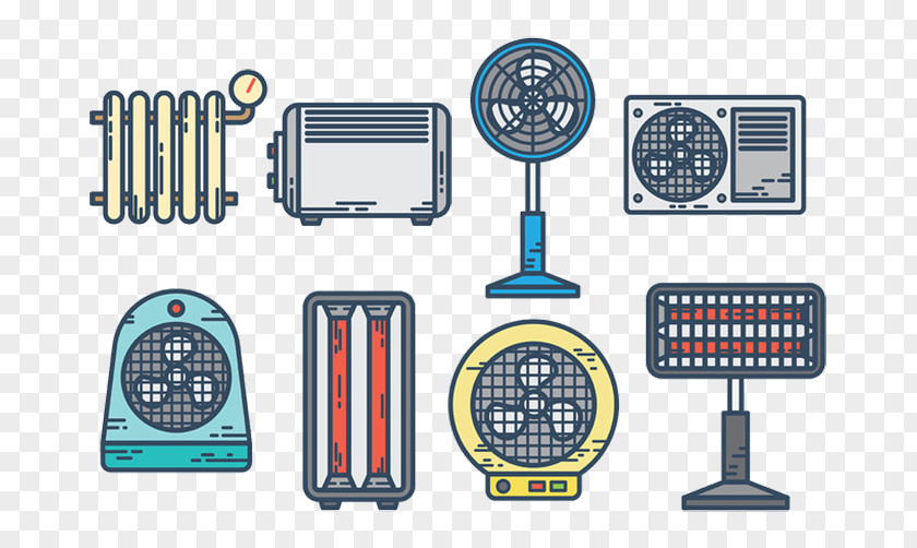 Heating Electric Fan Radio Heater Electricity Icon PNG