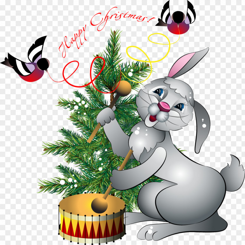 Bunny Christmas Clip Art PNG