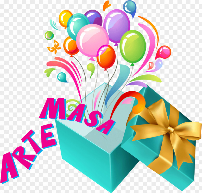 Flower Present Happy Birthday Design PNG