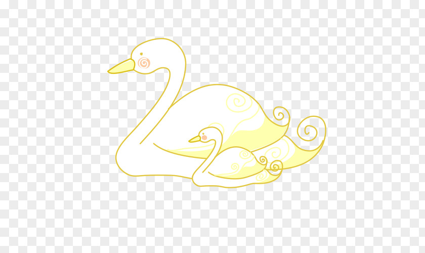 Hand Painted Yellow Goose Duck Domestic Clip Art PNG