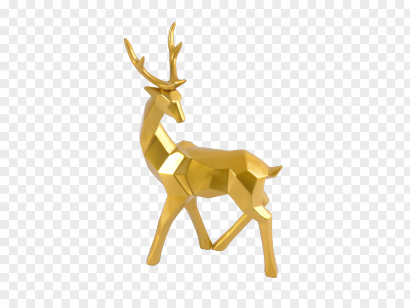 Reindeer Figurine Antler Sculpture PNG