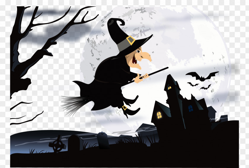 Vector Witch Broom Witchcraft Clip Art PNG