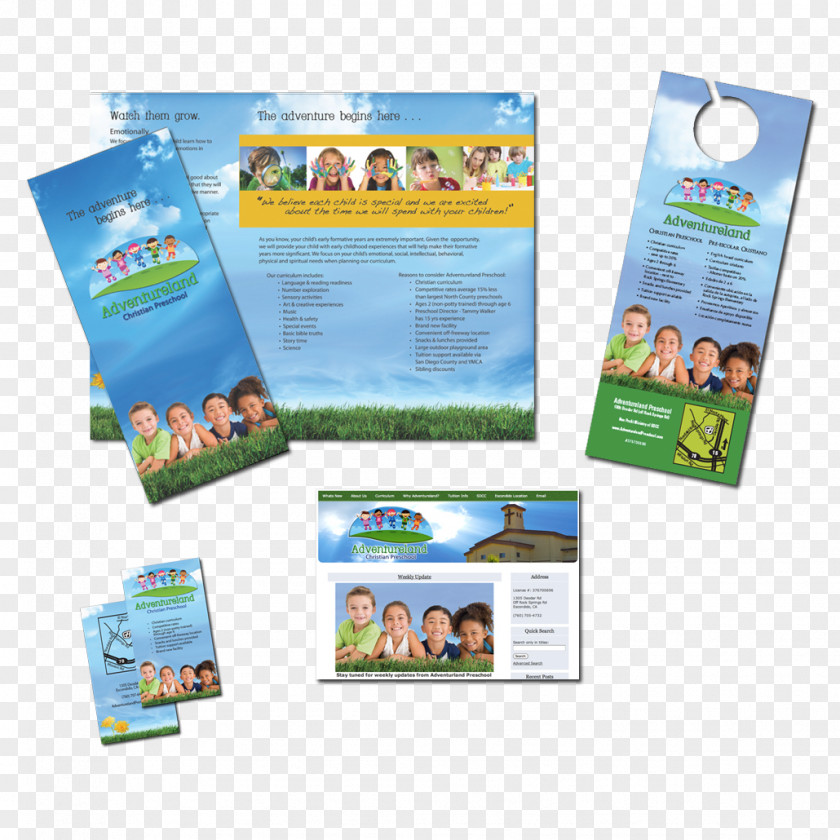 Creative Web Design Adventureland Park Product Advertising Presentation Folder Graphic PNG