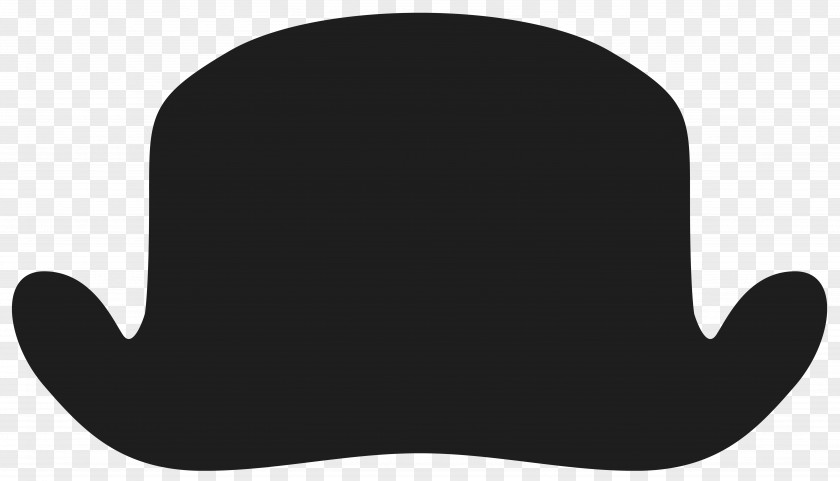 Movember Bowler Hat Clipart Image Black And White PNG
