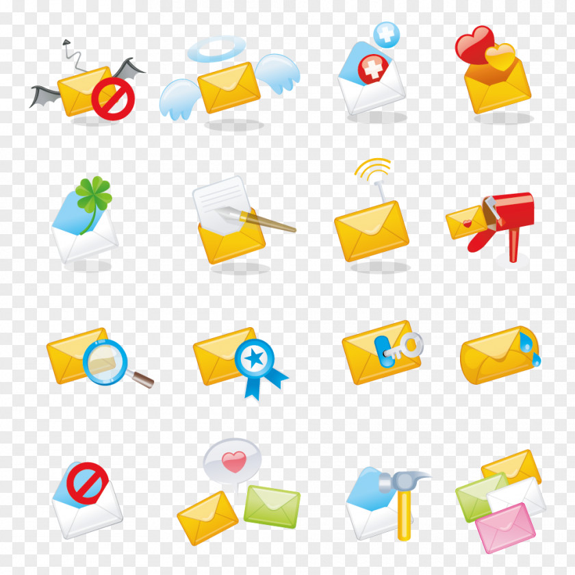 Multiple Envelopes Flag Collection Mail Icon PNG