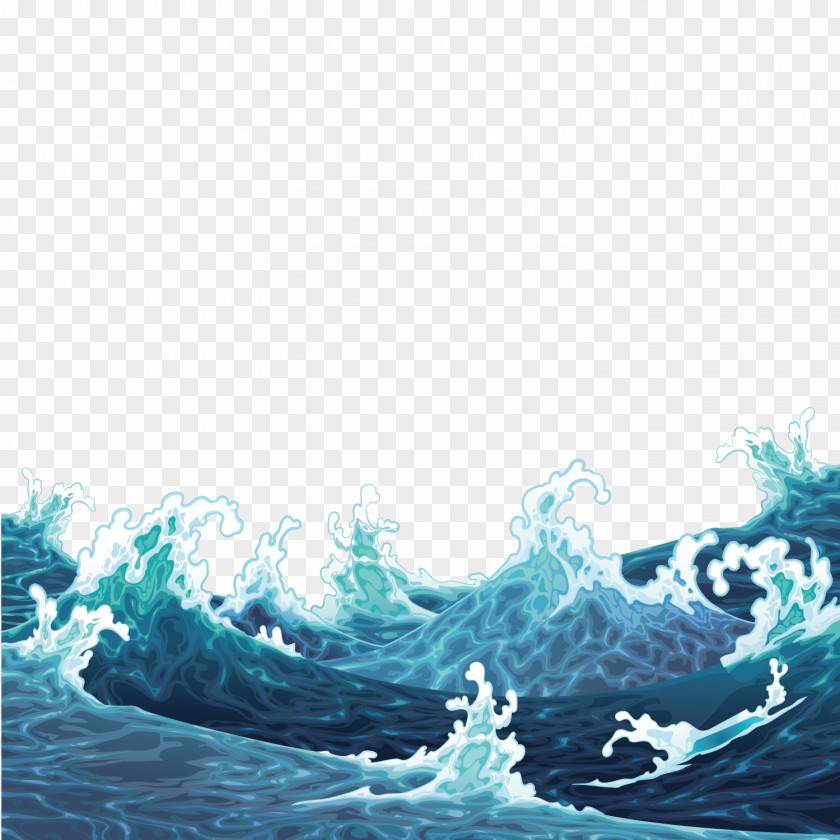 Vector Waves Are Raging Royalty-free Illustration PNG