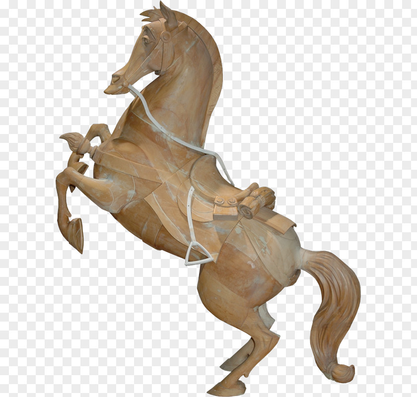 Retro Carved Wooden Horses Konik Stallion Clip Art PNG