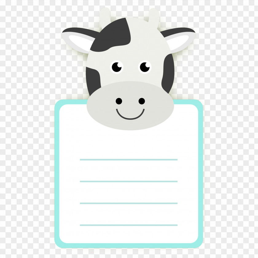Cute Black And White Dairy Cow Picture Message Card Cattle Information Cartoon Child PNG