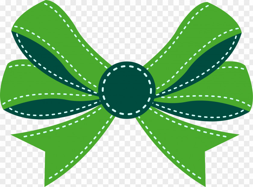 Little Fresh Green Bow Tie Shoelace Knot Ribbon Icon PNG