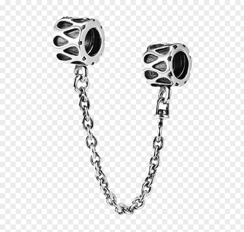 Pandora Silver Safety Chain Daisy Flowers Earring Jewellery Necklace PNG
