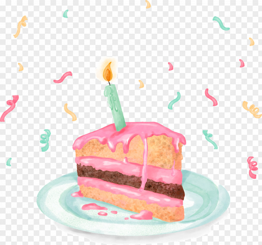 Triangle Pink Cake Birthday Torte Cheesecake Buttercream PNG