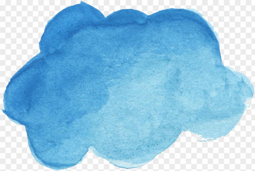 Watercolor Cloud Textile Blue Teal Painting PNG