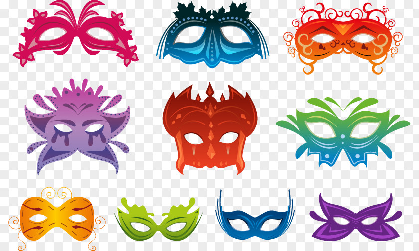 Colored Masquerade Masks Carnival Of Venice Brazilian PNG