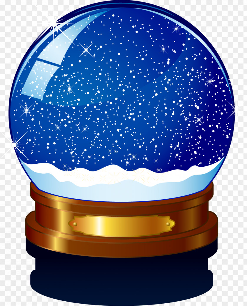 Under The Snow Stick Figure Crystal Ball Globe Christmas Ornament PNG