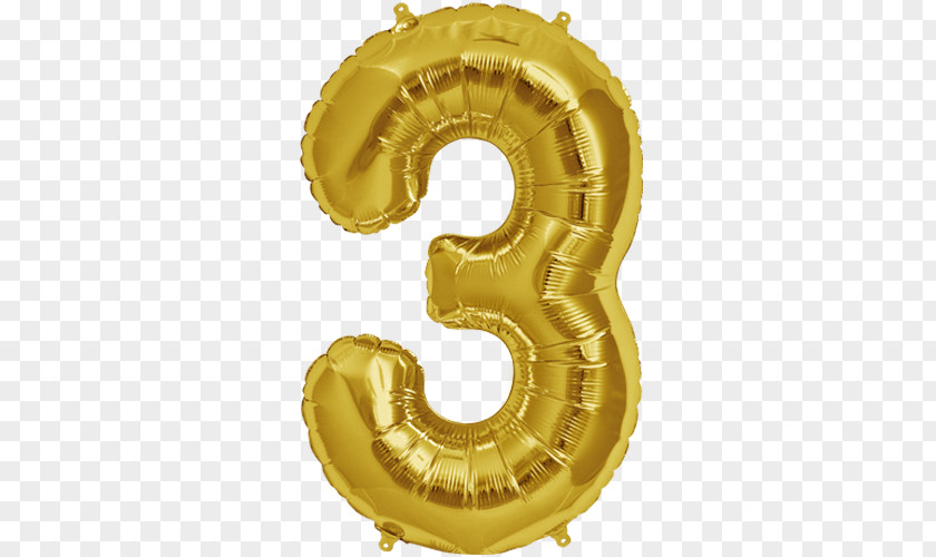 Gold Number Balloon Party Birthday Foil PNG