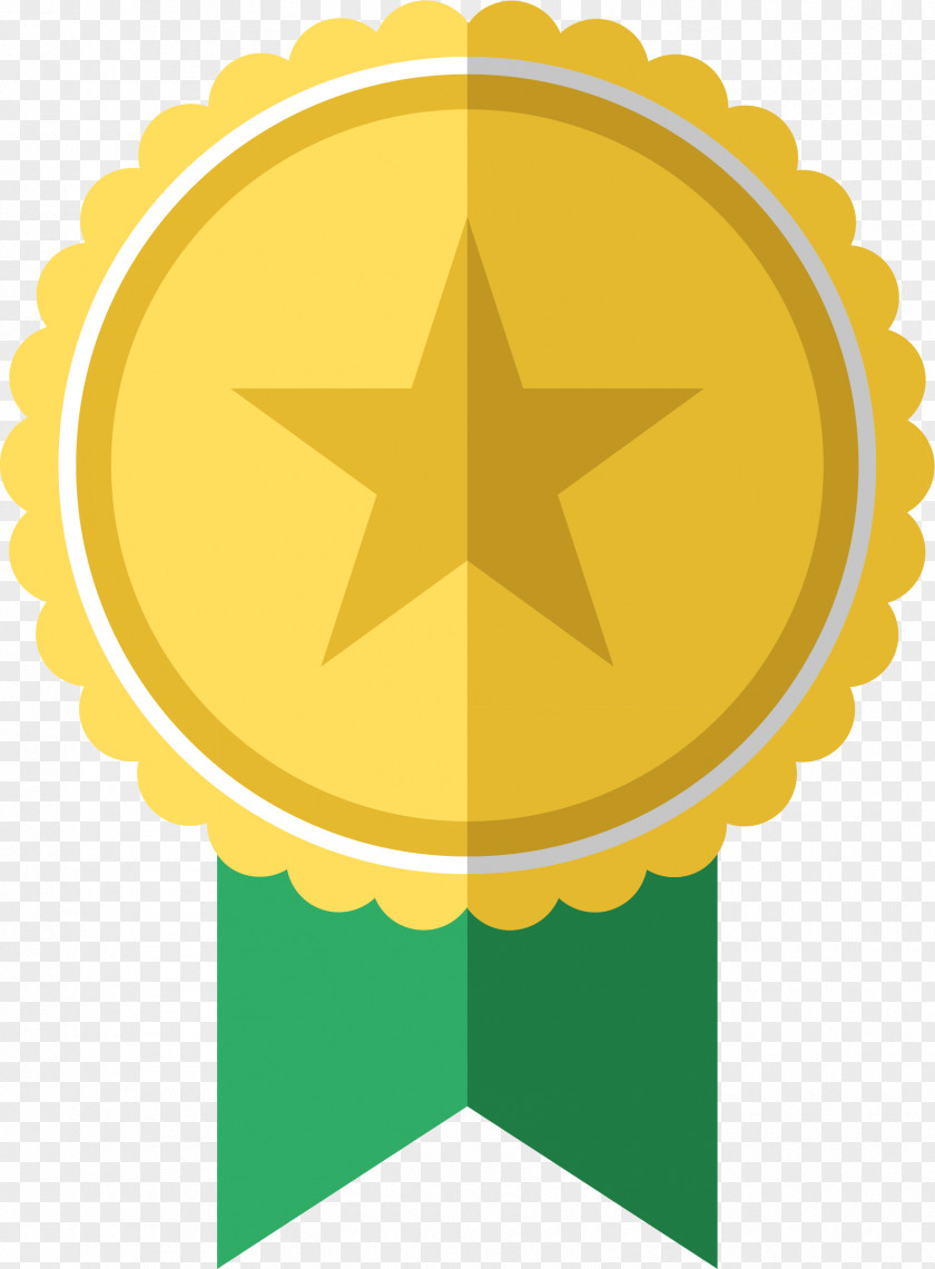 Flat Gold Badge Medal Estoque Email PNG