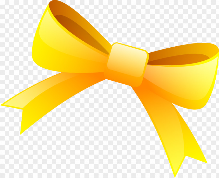 Little Fresh Yellow Bow Tie Ribbon Drawing PNG