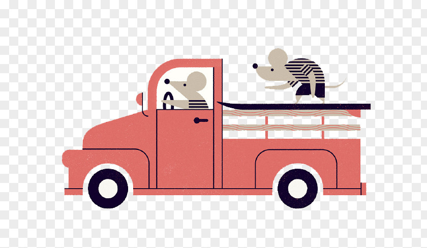 Driving A Truck Mouse Car Computer Pickup Illustration PNG