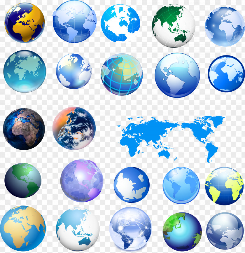 Earth Globe World Map PNG