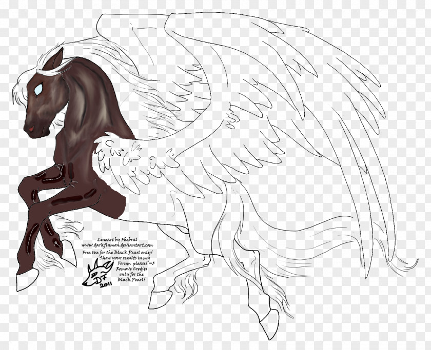 Mustang Mane Drawing Sketch PNG