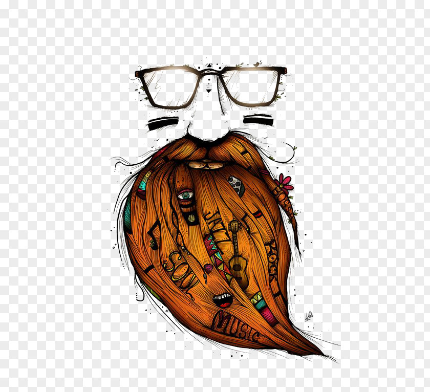 Bearded Beard Drawing Illustration PNG
