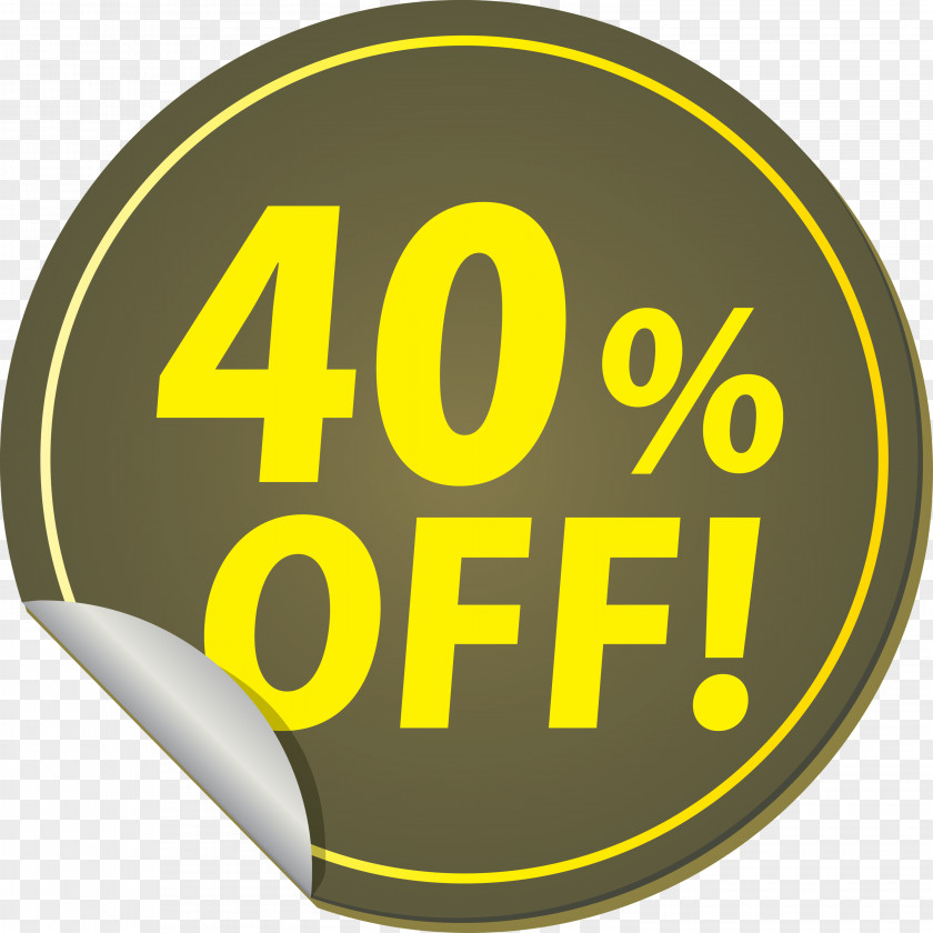 Discount Tag With 40% Off Label PNG