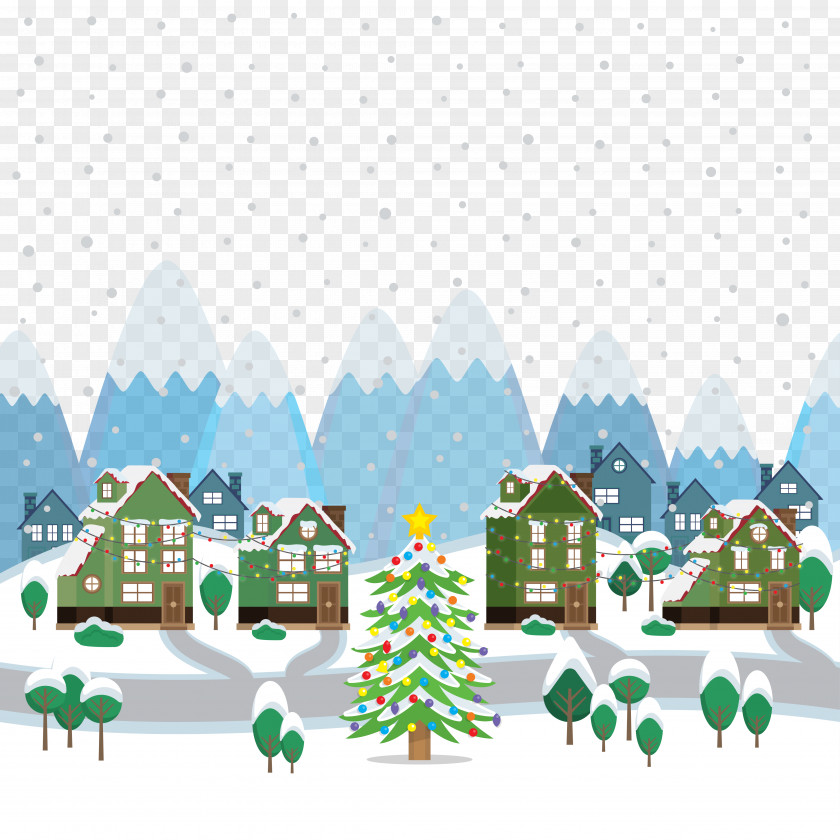 Vector Snow Christmas Illustration PNG