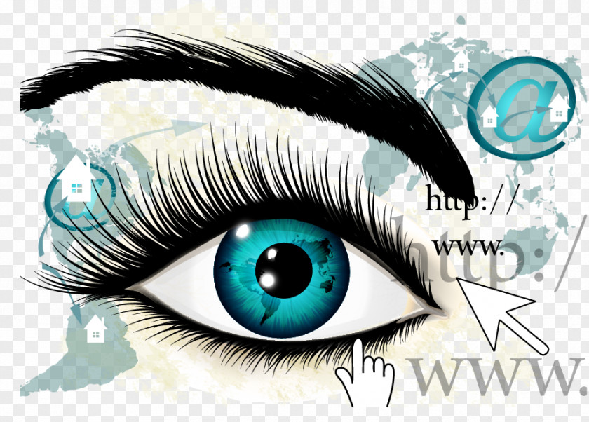 Hand-painted Eyes Vector Material Eye Drawing Euclidean Illustration PNG