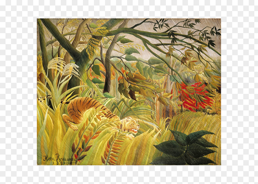 Painting Tiger In A Tropical Storm National Gallery Exotic Landscape Painter PNG