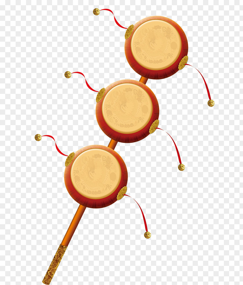 Percussion Pellet Drum Traditional Japanese Musical Instruments PNG