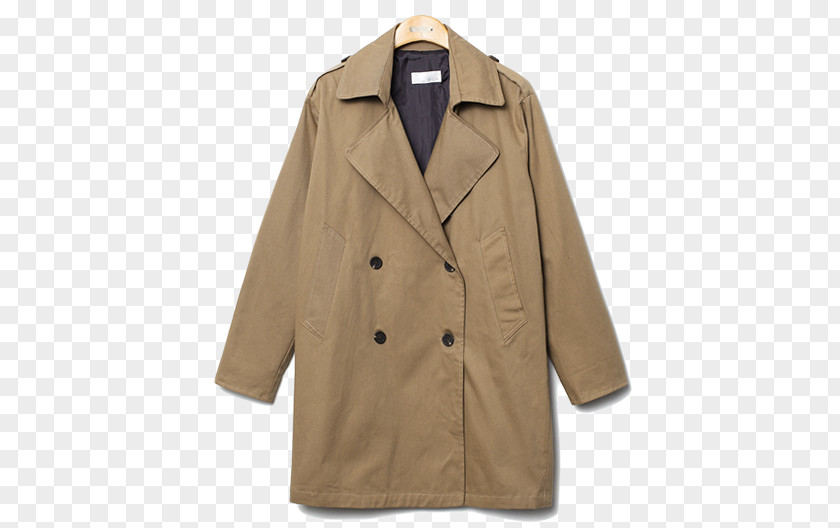 Trench Coat Overcoat Beige PNG