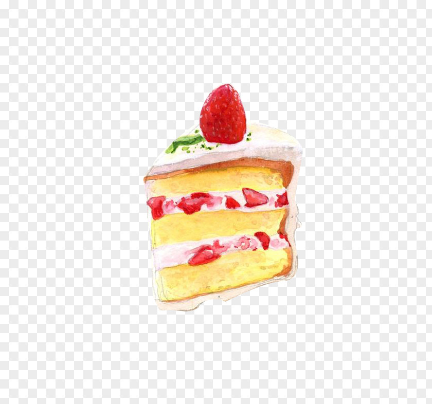 Afternoon Tea Strawberry Cake Cream Cupcake Food Drawing Illustration PNG