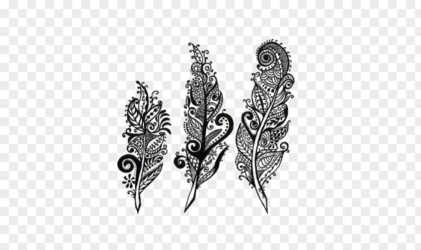 Feather Drawing Tattoo Mandala PNG