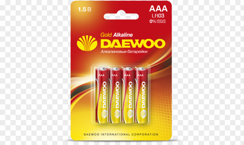 Electric Battery AAA Alkaline Daewoo PNG