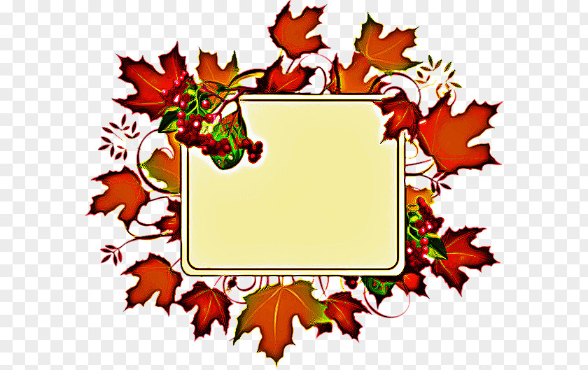 Holly Picture Frame Autumn Leaf PNG