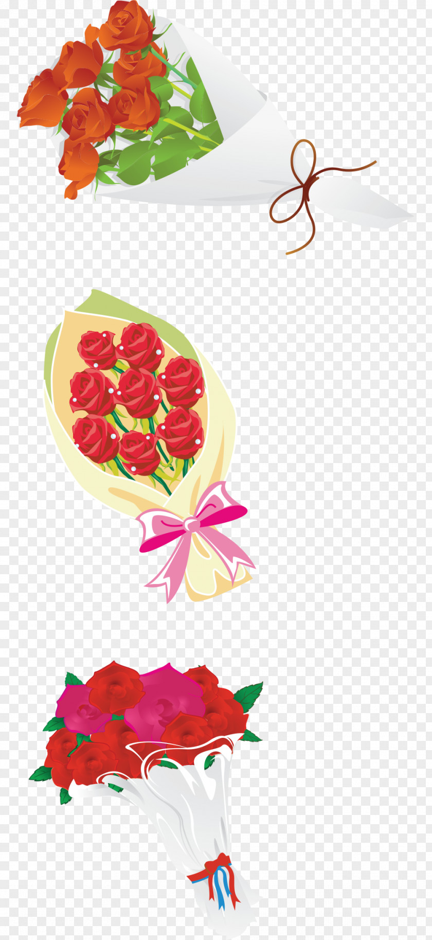 Romantic Warm Bouquet Gift Elements Download Clip Art PNG