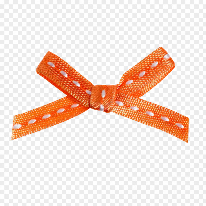 Beautiful Orange Bow Ribbon Silk Gift PNG