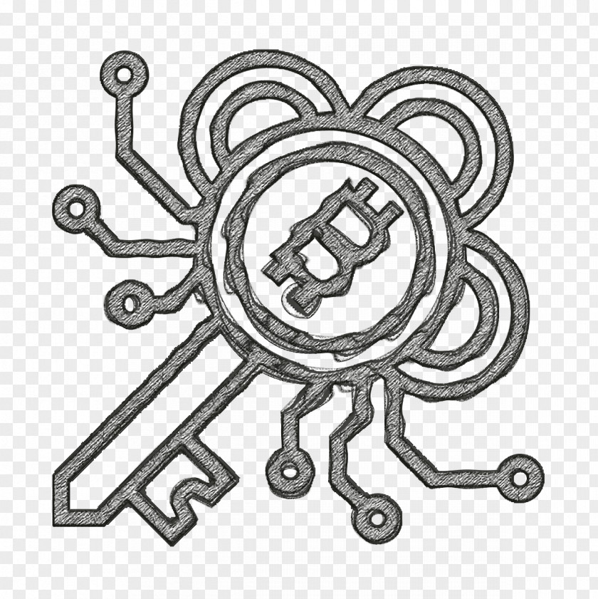 Bitcoin Icon Blockchain Encrypted PNG