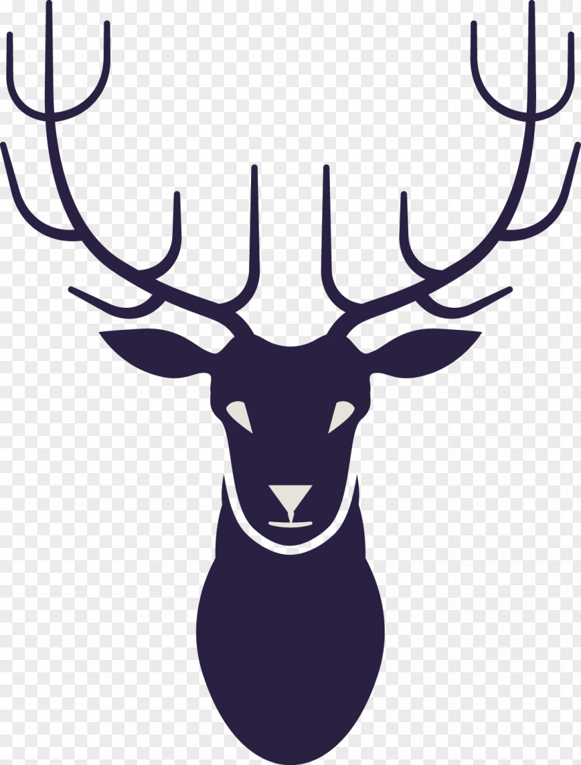 Flat Deer Retro Style Art PNG