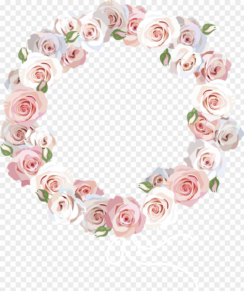 Rose Border Flower Circle Euclidean Vector Illustration PNG