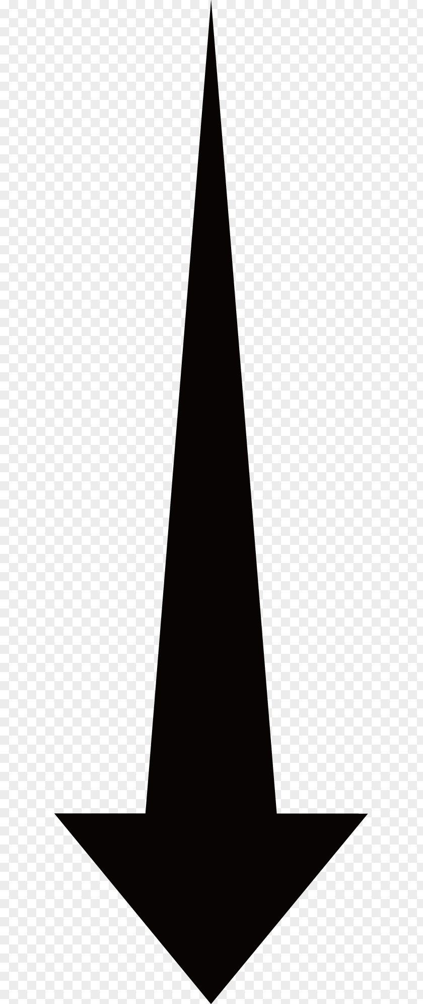 Arrow Down Triangle White Black PNG
