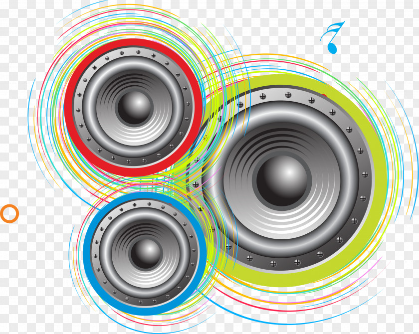 Colorful Lines Disc Jockey Royalty-free Sound Illustration PNG